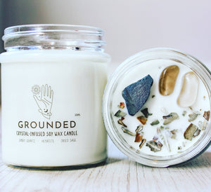 Natures Artifacts Inc - Grounded Crystal Charge Candle | Healing Crystal Candle