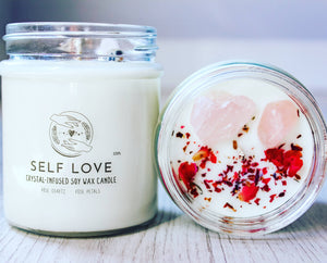 Natures Artifacts Inc - Self Love Crystal Charge Candle | Healing Crystal Candle